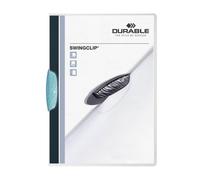 Durable A4 SwingClip Crystal Folder Polypropylene Capacity 30 Sheets, Light Blue