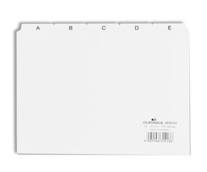 Durable A5 Index Card Set Includes Printed A-Z Tabs White Made of Strong P