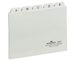 Durable A6 Index Card Set Includes Printed A-Z Tabs White Made of Strong P