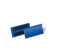 Durable - Astuccio magnetico per etichette, 100 x 38 mm, in polipropilene, colore: Blu scuro, 50 pezzi