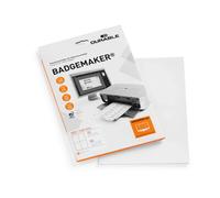 Durable 142002 Badgemaker A6, cartoncini inserto per portanome, su fogli A4 microperforati, 105x148 mm (HxL), bianco, confezione da 80 inserti