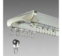 Durable - Binario per tenda da soffitto da 1 m a 6 m, doppio binario in alluminio per divisorio, sistema di tende da soffitto regolabile da 140 cm