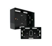 Durable Black 2-Gang Back Box - Scatola universale per raccordi elettrici, montaggio a filo e installazioni superficiali