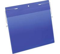 Durable Buste con Filo Metallico, A4, 50 pezzi, blu, 175407 | Portadocumenti con staffa flessibile, ideale per contenitori, scatole in rete e telai, in polipropilene