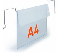 Durable 118819 - Borsa con chiusura a gancio, formato A4 orizzontale, 50 pezzi, colore: Trasparente