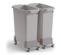 Durable Carrello per bidone DURABIN® 60L, base realizzata in PP riciclato, agganciabili tra loro, grafite, 334037