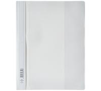 Durable Cartellina ad aghi Duraplus, A4+, 25 pezzi, bianco, 257902 | Per documenti forati, fronte trasparente retro colorato, portaetichetta personalizzabile, due tasche interne, Made in Germany