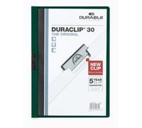 Durable Cartellina con clip Duraclip 30, A4, 25 pezzi, petrolio, 220032 | Portadocumenti rigido con clip in acciaio, capacità 1-30 fogli, fronte trasparente e retro colorato, Made in Germany