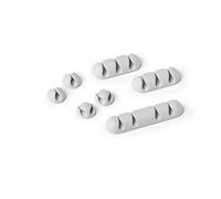 Durable CAVOLINE Cable Management Cable Clips Pack of 7 Assorted Grey Self-Adh