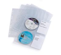 Durable CD/DVD Cover Pocket for 4 Disks - Transparent, Pack of 10