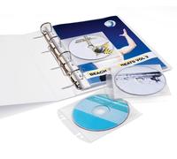 Durable 522319 - CD/DVD Cover Easy, busta per 1 CD/DVD con libretto o 2 CD/DVD, extra resistente, fori per archiviazione, trasparente, confezione da 10 pezzi