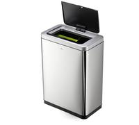 Durable Cestino con sensore NO TOUCH DUO 2x20L, sistema di separazione dei rifiuti con due contenitori interni estraibili, argento, 342423