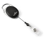 Durable Chiocciola yo-yo Style con gancio in metallo e fascetta con bottone a pressione, 1 pezzo, nero, 895801