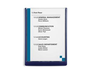Durable Click Information Sign A4 Portrait Dark Blue Door and Wall Sign Incl