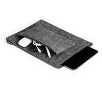Durable Custodia per tablet e laptop Multibag 13" EFFECT, in feltro con PET riciclato al 60%, con borsetta per accessori, carbone, 507058