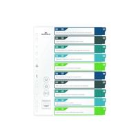 Durable Divisorio 1-10, A4+ verricale, foglio indice personalizzabile, 100% riciclabile, multicolore, 679527