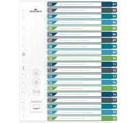 Durable Divisorio 1-20, A4+ verricale, foglio indice personalizzabile, 100% riciclabile, multicolore, 679727