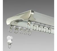 Durable - Doppio binario per tenda da 1-6 m, in alluminio, montaggio a soffitto, per divisorio, lunghezza regolabile (A, 420 cm), perfetto per l'arredamento della casa