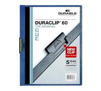 Durable Duraclip 221407BX, copertina per report con copertina trasparente, formato lettera, contiene fino a 60 pagine, colore: blu scuro