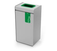 Durable Durasort Pattumiera Raccolta Differenziata, verde, 321405 | Contenitore in metallo per vetro e metallo, 420 x 830 x 330 mm, meccanismo push-to-open, con secchio interno in plastica