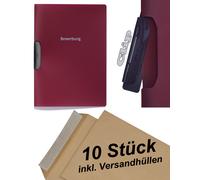 5x DURABLE Duraswing Lavoro - Cartellina per Cv - Rosso Scuro con Clip + Buste