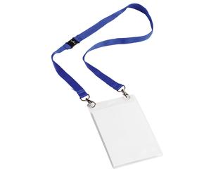 Durable Event Name Badge A6 with Dark Blue Lanyard Pack of 10 Lanyard Includ