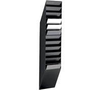 Durable Flexiboxx 12 Espositore da Parete, A4, 12 Scomparti, nero | Portariviste da muro, formato verticale, 240x1115x135 mm, per sale d'attesa e uffici, in polipropilene