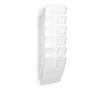 Durable Flexiplus Duo Set di dispenser per brochure, formato A4 verticale, trasparente, 6 scomparti con 2 set di fissaggio, suddivisione individuale