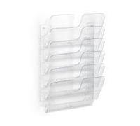 Durable FLEXIPLUS portariviste 6 ripiani Trasparente (Durable FLEXIPLUS 6 A4 Landscape Literature Holder Wall Mounted Document NEW