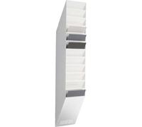 Durable 1709763010 Flexiboxx 12 A4, espositore da parete, f.to A4 verticale, 12 comparti, 240x1115x135 mm, bianco