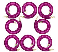 Durable Hanging Queue Divider for Birthday Parties/Restaurants/Concerts/Theaters,Commercial Crowd Control Rope 8 Pack, 2/4/8/10 Feet Long(Purple,4.9ft/150cm)