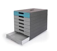 Durable Idealbox Pro Cassettiera A4 con 7 Cassetti, antracite/rosso, 776303 | Plastica robusta, cassetti scorrevoli con maniglia, etichette incluse, dimensioni 250 x 322 x 365 mm