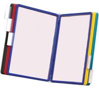 Durable Leggio da parete Vario Wall 10, portadocumenti da parete con 10 pannelli, espositore da parete A4, cavalierini rimovibili, assortiti, 556700