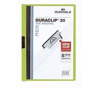 Durable 220005 Duraclip 30, Cartellina con Clip per Archiviare Documenti, Capacità 1 - 30 Fogli, Formato A4, Confezione da 25 Pezzi, Verde