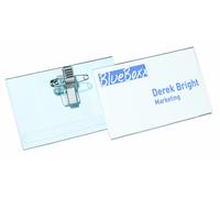 Durable Name Badge 54 x 90 mm with Combi Clip Transparent Pack of 50 Badges