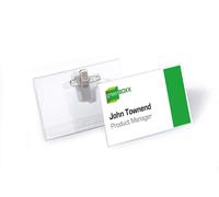 Durable Name Badge 54 x 90 mm with Combi Clip Transparent Pack of 50 Badges