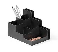 Durable Organizer da scrivania Optimo, 6 pezzi, carbone, 1701588058 | Cinque scomparti per penne, forbici e graffette, vano aggiuntivo per buste, plastica riciclata Blue Angel, Made in Germany