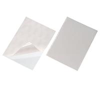 Durable Pocketfix Tasca Adesiva A4 con Inserto, 10 pezzi, trasparente | Buste adesive per cartelle e raccoglitori, apertura lato corto, 210 x 297 mm, etichette in cartoncino