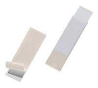 Durable Pocketfix Tasca Adesiva, per Etichette e Prezzi, 10 pezzi | Dimensioni esterne 32 x 104 mm, inserti bianchi inclusi, personalizzabili con Duraprint, in plastica