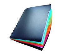 Durable Portalistini Duralook Style A4, 20 buste, nero, 243501 | 20 buste trasparenti intercambiabili e 4 divisori colorati, banda perforata con funzionamento a incastro, Made in Poland