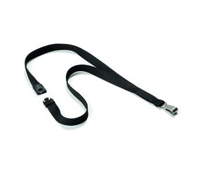 Durable Premium Textile Lanyard 15 mm Black Pack of 10 Necklaces Includes Sa