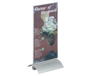 Durable Presenter Dl Stylish Acrylic Table Sign with Aluminium Base 1/3 A4