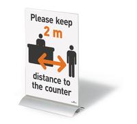 Durable Presenter Sign and Literature Holder Desktop Acrylic with Metal Base A4