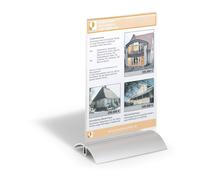 Durable Presenter Sign and Literature Holder Desktop Acrylic with Metal Base A5