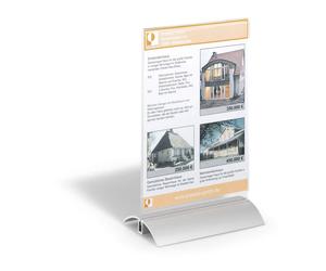 Durable Presenter Sign and Literature Holder Desktop Acrylic with Metal Base A5