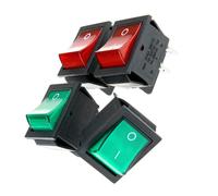 Durable Red Green Rocker on Off Switch 16A 250V Snap in Reusable