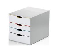 Durable Schubladenbox Varicolor Mix 4 4 Schubladen white 9762427 A4 Letter