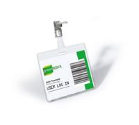 Durable Security Badge 60 x 90 mm with Clip Transparent Pack of 25 Badges In