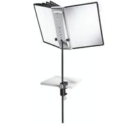 Durable SHERPA Desk Clamp Display Panel Unit Includes 10 A4 Panels in Black