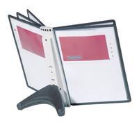 Durable SHERPA Display Panel Desk Unit 5 Panels and Tabs in Black Ideal for